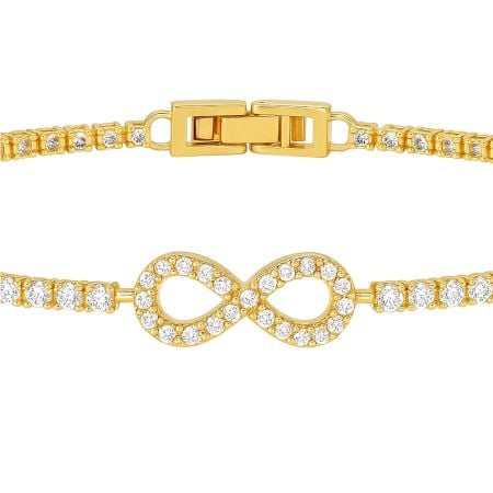18K Gold Plated Sparkling Infinity Tennis Bracelet